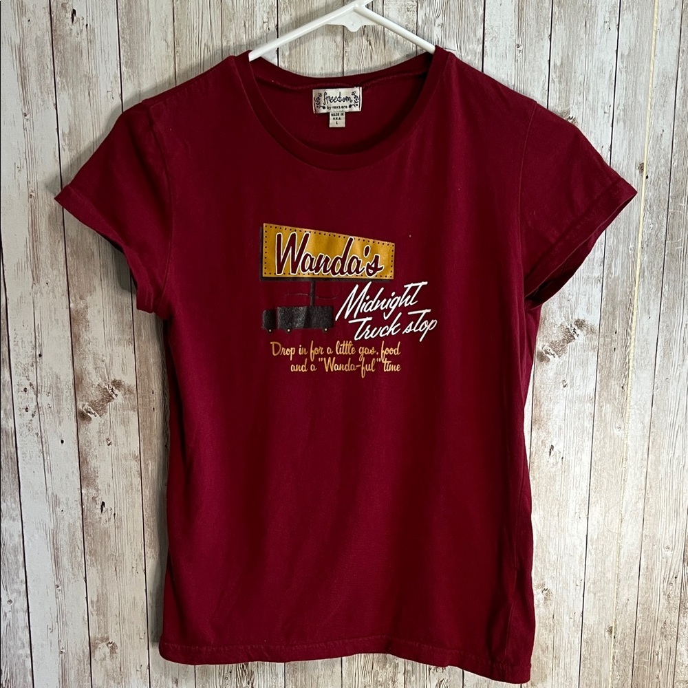 🌖 Wanda’s Midnight Truck Stop Women's Red T-Shirt